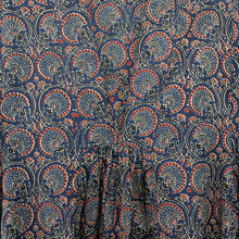 Load image into Gallery viewer, Close up of kaftan dress front side pleats and details of print.