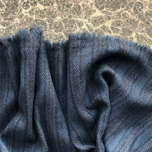 Load image into Gallery viewer, Shawl Shimla Wool Stripe Grey Blue