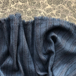Shawl Shimla Wool Stripe Grey Blue