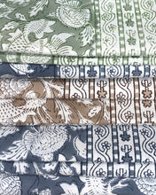 Load image into Gallery viewer, Tablecloth Block Print - Cardo Sage Green 145x145 cm
