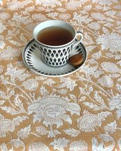 Load image into Gallery viewer, Tablecloth Block Print - Cardo Honey Yellow 165x270 cm