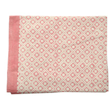 Load image into Gallery viewer, Tablecloth Organic Cotton Block Print - Cube Apricot Rose 150x250 cm