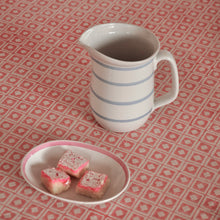 Load image into Gallery viewer, Tablecloth Organic Cotton Block Print - Cube Apricot Rose 150x250 cm