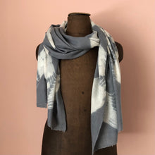 Load image into Gallery viewer, Tie Dye Fine Wool Scarf Grey