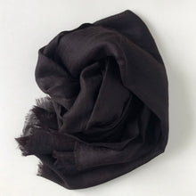 Load image into Gallery viewer, Scarf Sheer Wool Dark Coffee Brown