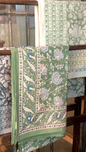 Load image into Gallery viewer, Tablecloth Block Print - Valbonne Ivy Green 165x270 cm
