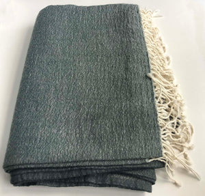 Throw Ooty Reversible Wool Green/Grey