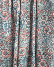 Load image into Gallery viewer, Dress Kaftan Block-Print Aqua Coral Garden