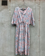 Load image into Gallery viewer, Dress Kaftan Block-Print Aqua Coral Garden
