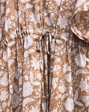 Load image into Gallery viewer, Dress Kaftan Block-Print Sand Beige White