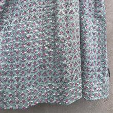 Load image into Gallery viewer, Dress Kaftan Block-Print Teal Green Lilac