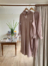 Load image into Gallery viewer, Long Shirt &amp; Dress Khadi Stripe Cinnamon