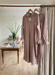 Long Shirt & Dress Khadi Stripe Cinnamon