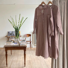 Load image into Gallery viewer, Long Shirt &amp; Dress Khadi Stripe Cinnamon