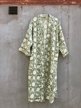 Load image into Gallery viewer, Bathrobe Waffle Block Print Sage Green