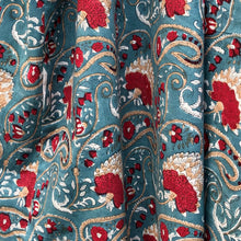 Load image into Gallery viewer, Wide Dress Paisley Block Print Turquoise/Red