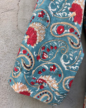Load image into Gallery viewer, Kimono Maxi Paisley Block Print Turquoise/Red