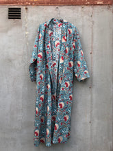 Load image into Gallery viewer, Kimono Maxi Paisley Block Print Turquoise/Red
