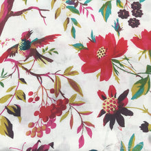 Load image into Gallery viewer, Floral and bird pattern on a white background