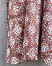 Load image into Gallery viewer, Dress Maxi Kaftan Block-Print Geometric Nougat Brown