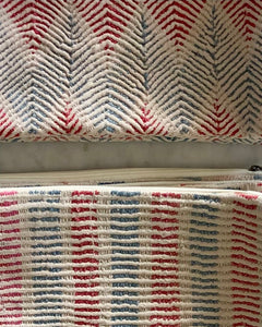 Vintage Embroidery Pouch Marin - Red Blue Zig-Zag