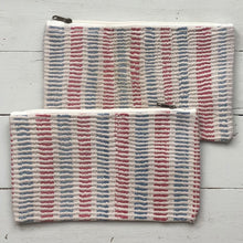 Load image into Gallery viewer, Vintage Embroidery Pouch Marin - Red Blue Stripe