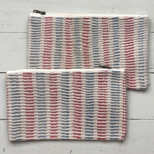 Vintage Embroidery Pouch Marin - Red Blue Stripe