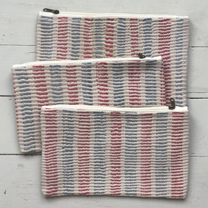 Vintage Embroidery Pouch Marin - Red Blue Stripe
