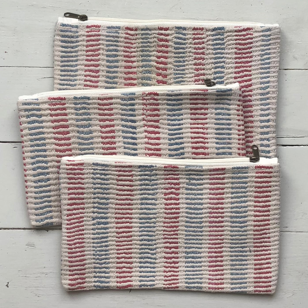 Vintage Embroidery Pouch Marin - Red Blue Stripe