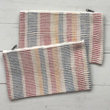 Load image into Gallery viewer, Vintage Embroidery Pouch Marin - Red Blue Yellow Stripe