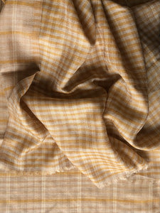 Scarf Reversible Checks Fine Wool Beige/Honey Yellow