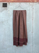 Load image into Gallery viewer, Scarf Handwoven Small Check Burgundy Wool