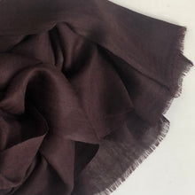 Load image into Gallery viewer, Close-up of dark brown wool scarf on white background