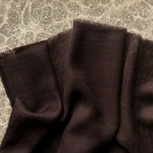Load image into Gallery viewer, dark brown wool scarf on grey marble paper background
