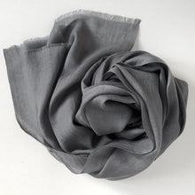 Load image into Gallery viewer, grey wool scarf rolled on white background