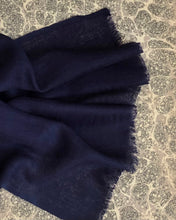 Load image into Gallery viewer, Scarf Sheer Wool Navy Blue Iris