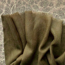 Load image into Gallery viewer, olive green wool scarf on marble paper background