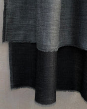 Load image into Gallery viewer, Scarf Two Tone Silky Cashmere Wool Grey Black