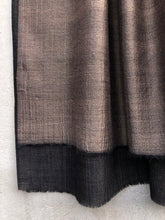 Load image into Gallery viewer, Scarf Two Tone Silky Cashmere Wool Nougat Brown Black