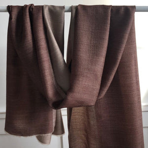 Scarf Two Tone Silky Wool Nougat Brown/Beige
