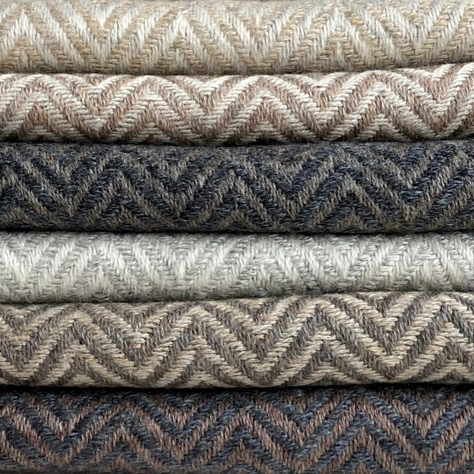 Scarf Chevron Cashmere Wool Grey/Dove Blue