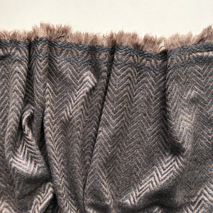 Scarf Chevron Cashmere Wool Nougat/Dove Blue