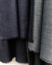 Load image into Gallery viewer, Scarf Two Tone Light Silky Cashmere Wool Dark Midnight Blue Black