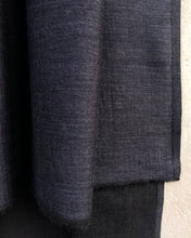 Load image into Gallery viewer, Scarf Two Tone Light Silky Cashmere Wool Dark Midnight Blue Black