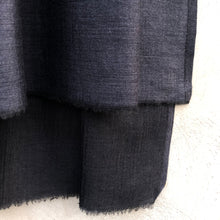 Load image into Gallery viewer, Scarf Two Tone Light Silky Cashmere Wool Dark Midnight Blue Black