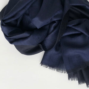Scarf Two Tone Silky Wool Midnight Blue/Black – 1 pc only