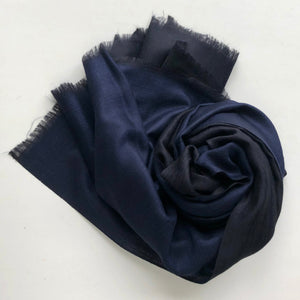 Scarf Two Tone Silky Wool Midnight Blue/Black – 1 pc only