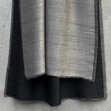 Load image into Gallery viewer, Scarf Two Tone Silky Cashmere Wool Silver Grey Black