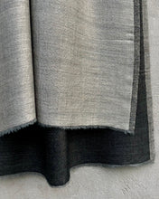 Load image into Gallery viewer, Scarf Two Tone Silky Cashmere Wool Silver Grey Black