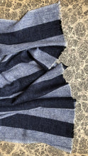 Load image into Gallery viewer, Scarf Block Stripe Blue Black Wool